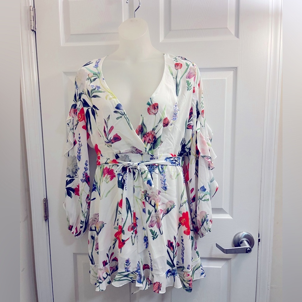 Floral V-Neck Romper